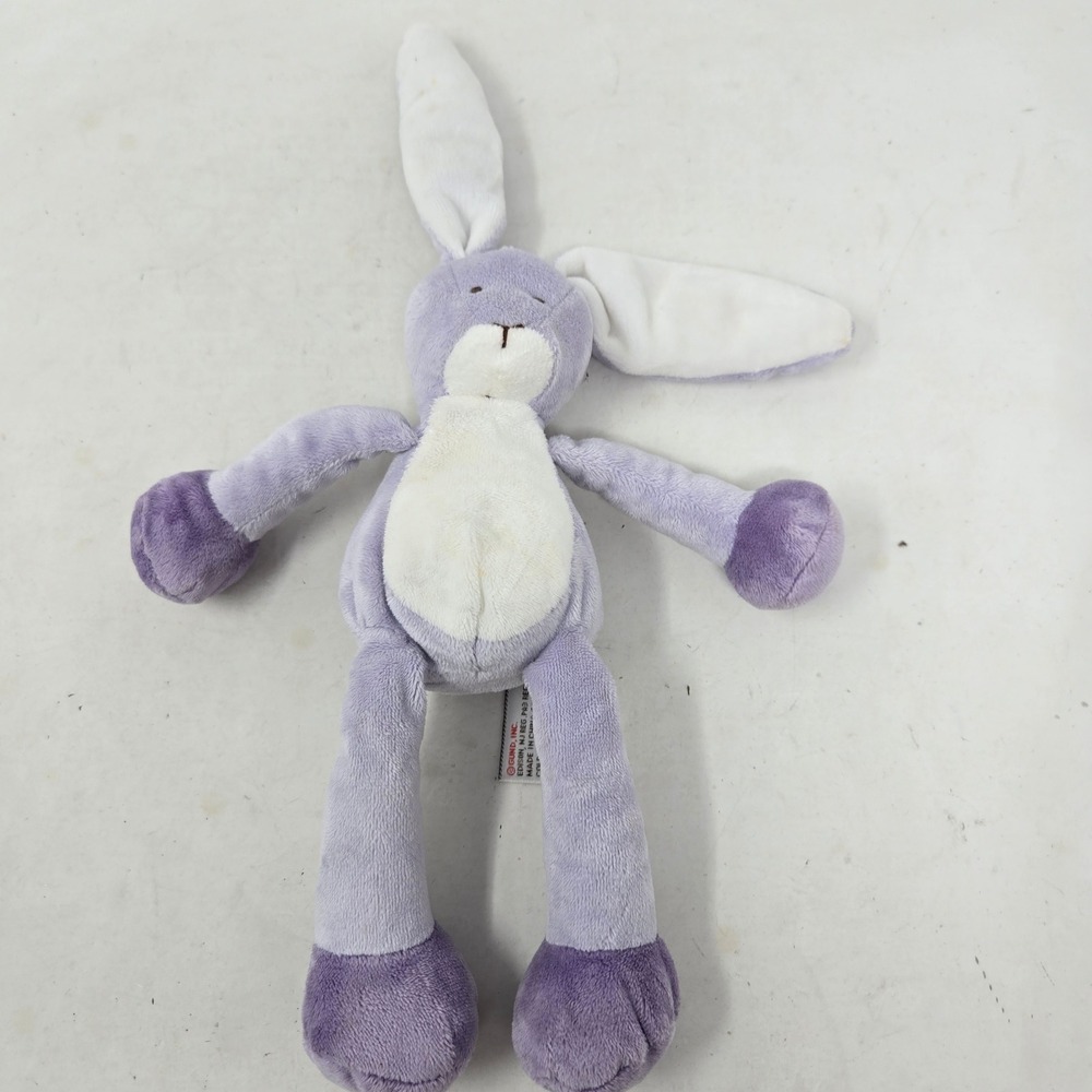 Gund Flopadoodles Button Purple Bunny Rabbit Plush Stuffed Animal 36138